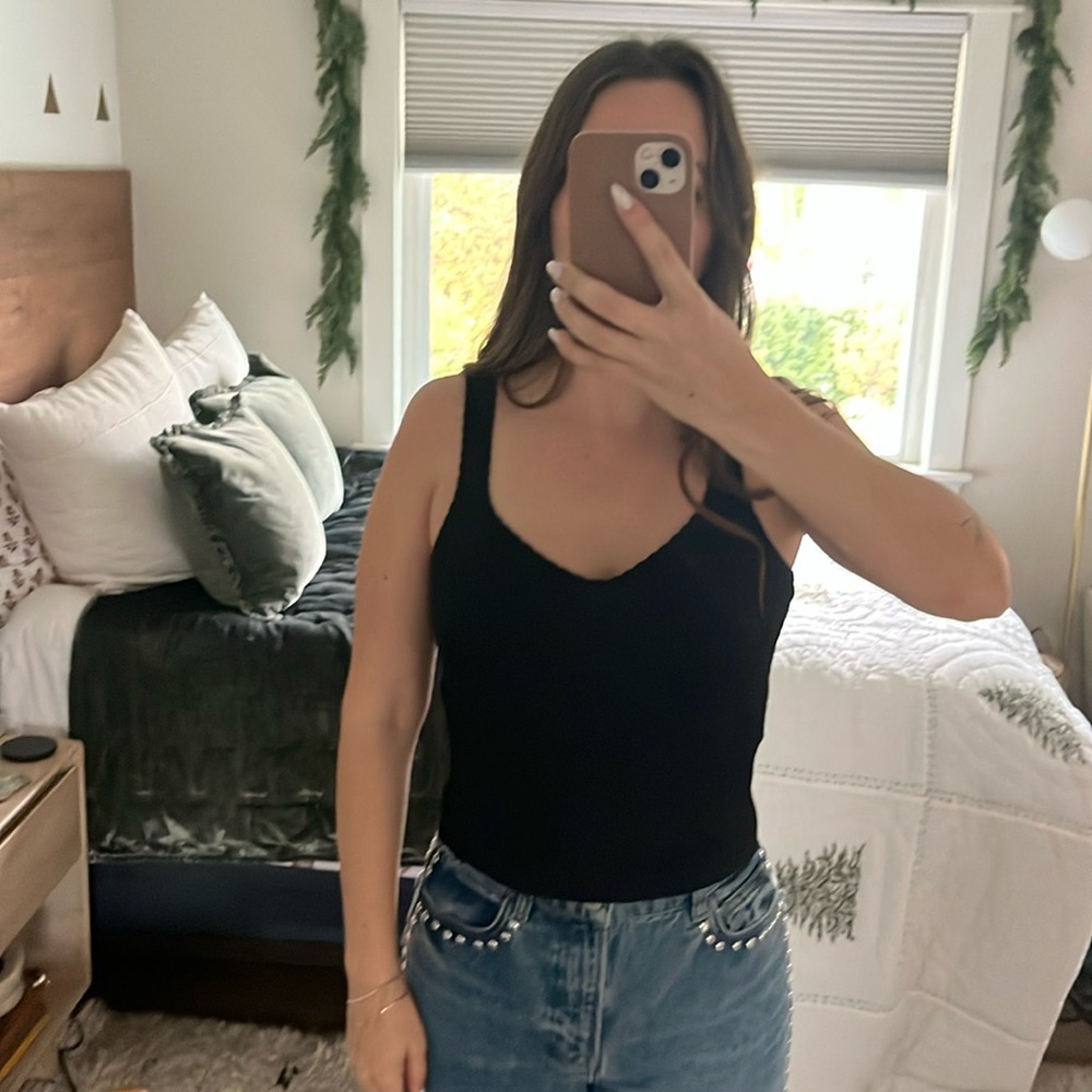 Paige Knit Tank Top Black